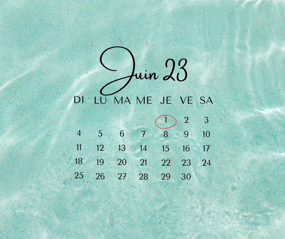 Calendrier Juin 2023